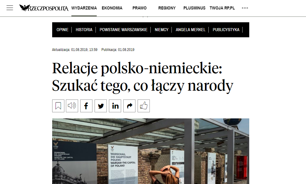 ||POLECAMY|| Artykuł „Relacje polsko-niemieckie: Szukać tego, co łączy narody" A. Łady i P. Loewa w dzienniku "Rzeczpospolita"