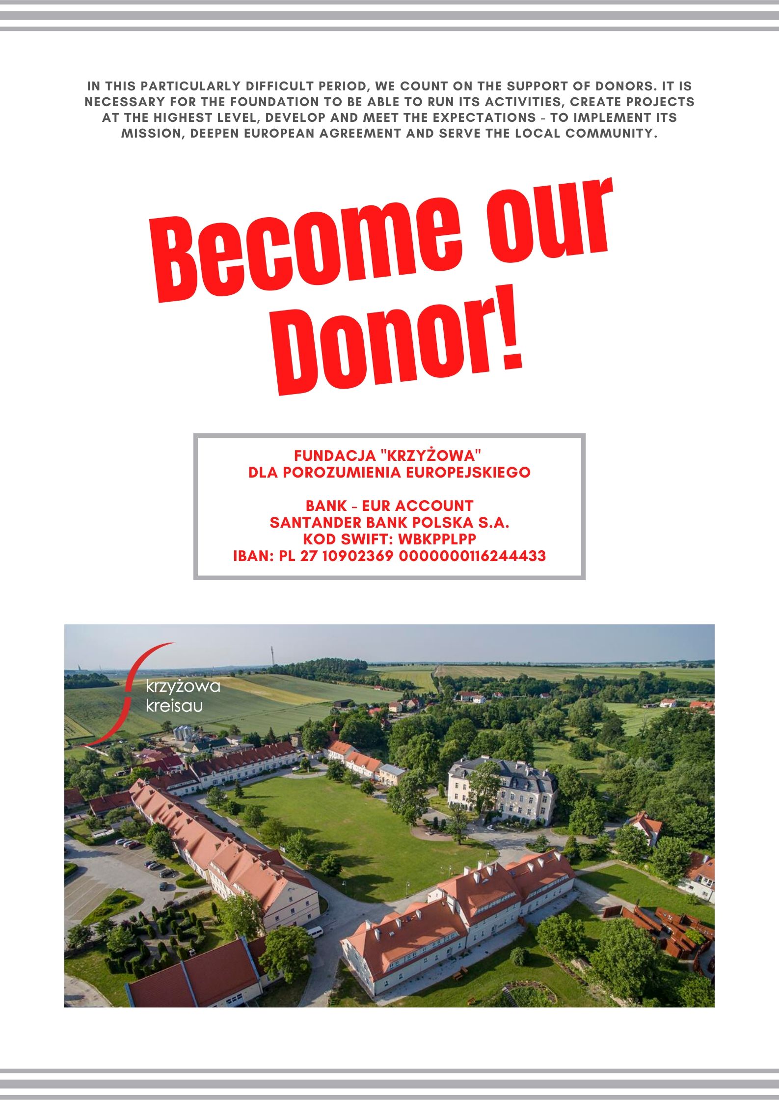 Become our Donor!