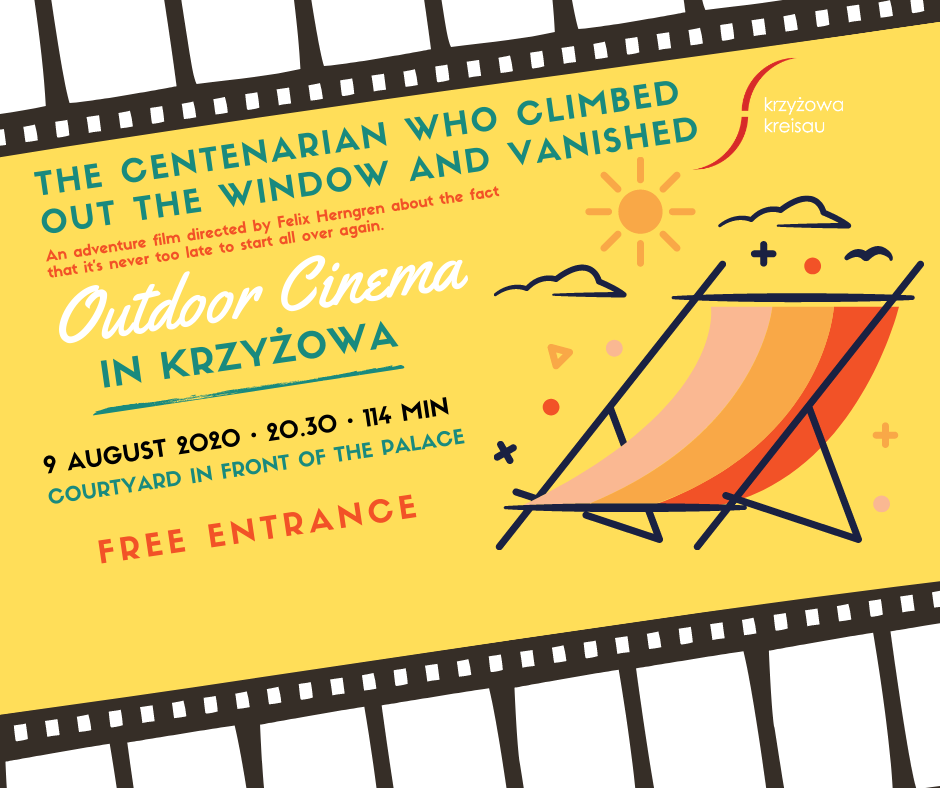 Outdoor Cinema in Krzyżowa – „The Centenarian Who Climbed Out the Window and Vanished” – 9.08.2020