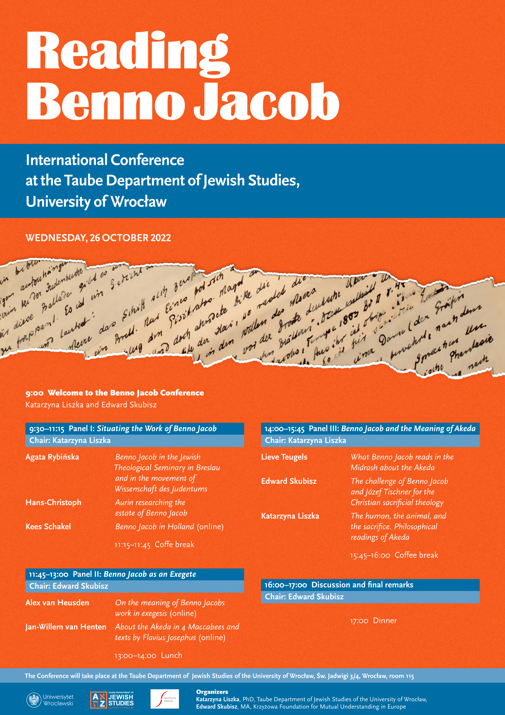 Benno Jacob reading at the Taube Chair for Jewish Studies, 26 October 2022