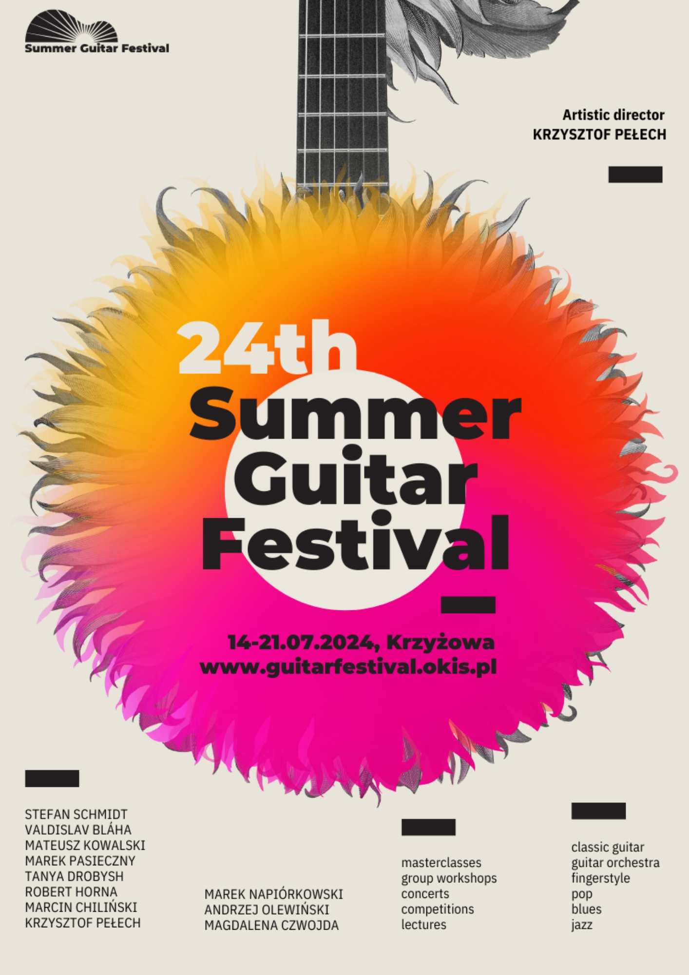 Zapraszamy do udziału w 24. Summer Guitar Festival - Krzyżowa, 14-21.07.2024