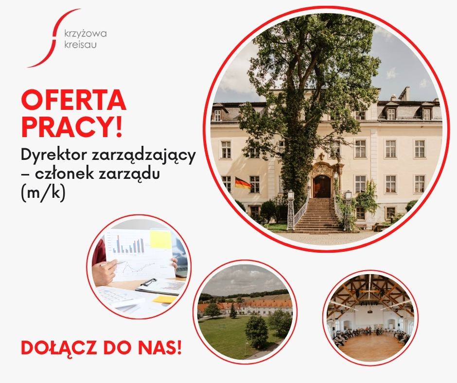 Konkurs na stanowisko  dyrektora zarządzającego – członka zarządu (m/k) Fundacji „Krzyżowa“ dla Porozumienia Europejskiego