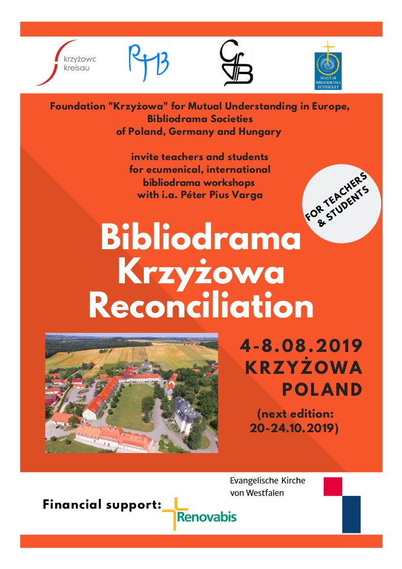 ||CfA|| International, ecumenical bibliodramatic workshop "Bibliodrama. Krzyżowa. Reconciliation" - 4-8.08.2019