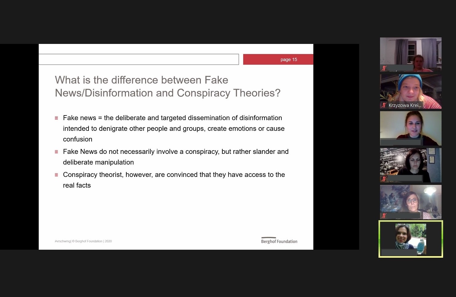Webinar || #Creatingspace: conspiracy theories - 25.11.2020